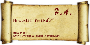 Hrazdil Anikó névjegykártya